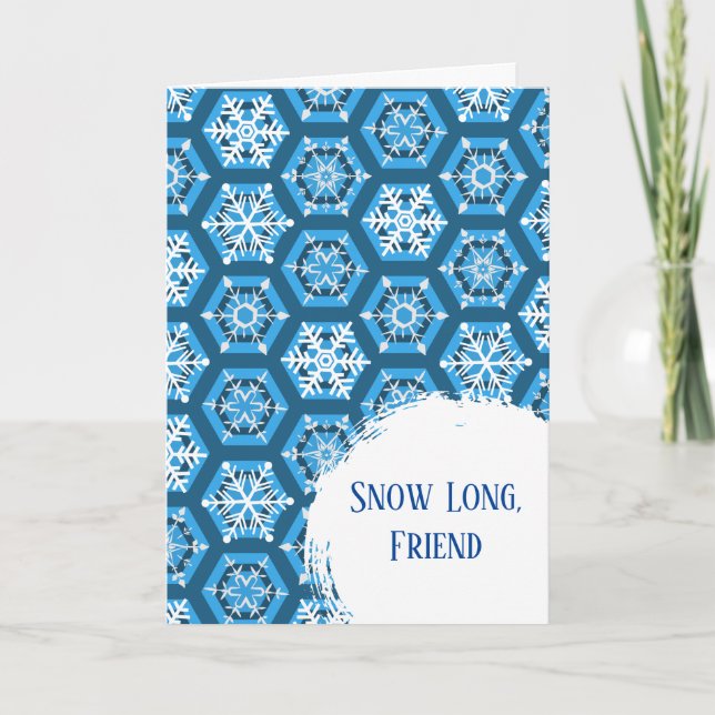 Carte Ami long neige Bon Bye et Meilleurs voeux (Devant)