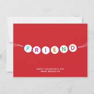 Carte Ami mignon bracelet d'amitié rouge Valentines Day