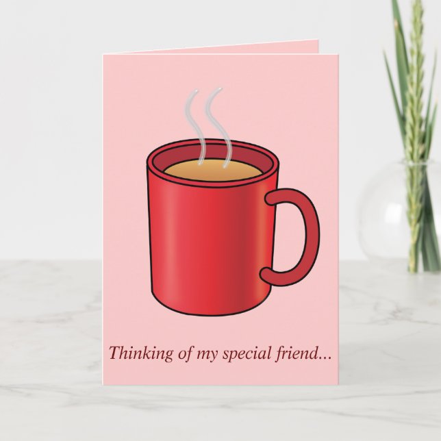 Carte Ami : Mug de café rouge (Devant)