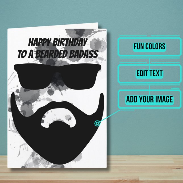 Carte Ami Porté Drôle Anniversaire (This funny card is specifically for the friend in your life with the awesome beard. )