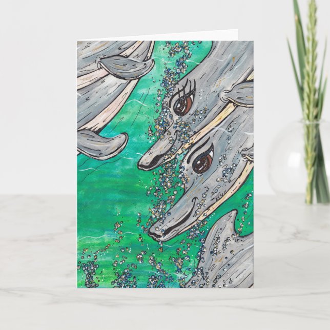 Carte Amical Dolphin Pod (Devant)
