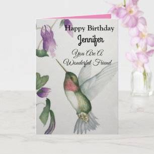 Carte Amie Merveilleuse Joyeux Anniversaire Joli Colibri