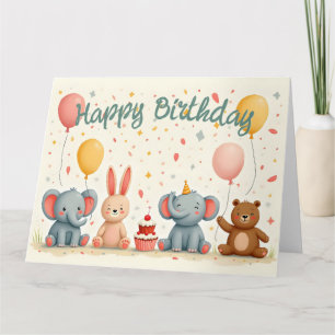Carte Amis Animaux dans la Magie de Fête