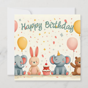 Carte Amis Animaux dans la Magie de la Fête
