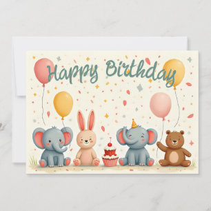 Carte Amis Animaux dans la Magie de la Fête