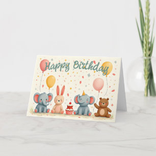 Carte Amis Animaux dans la Magie de la Fête