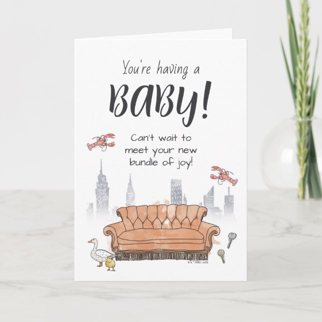 Carte AMIS™ | Baby shower Central Perk (Devant)
