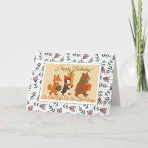 Carte Amis Cadeau animal mignon Anniversaire