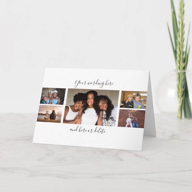 Carte Amis collage personnalisé de 7 photos avec écritur (Devant)
