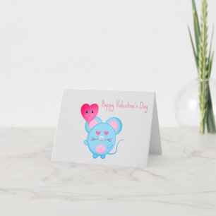 Carte Amis de la maternelle Souris  Saint-Valentin