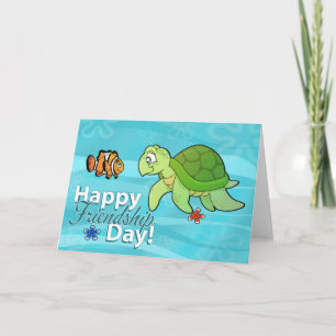 Carte Amis de la tortue de mer et du poisson clown - Jou
