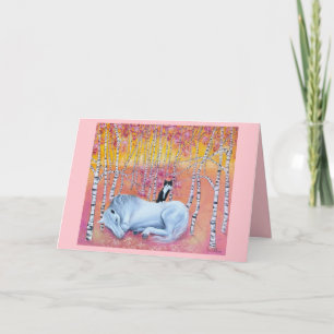 Carte Amis du chat et du cheval, art fantaisiste