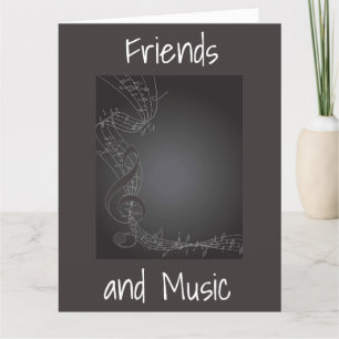 Carte **AMIS** et MUSIQUE 2 CHOSES QUE NOUS PARTAGEONS A