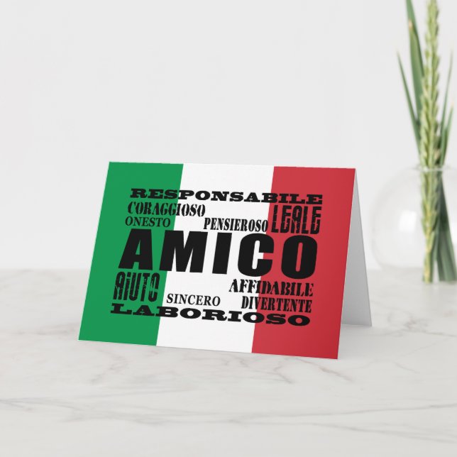 Carte Amis italiens : Qualités (Devant)