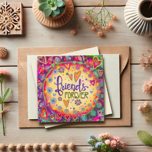 Carte Amis pour toujours joli Whimsical Inspirivity Coeu