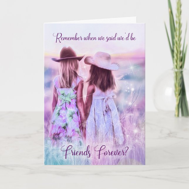 Carte Amis Pour Toujours Petites Filles-Petites Violette (Devant)