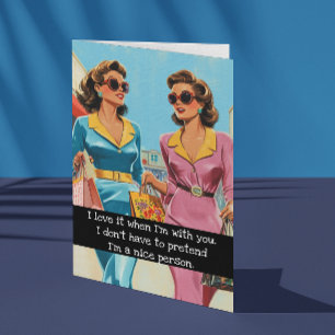 Carte Amis Sarcastique Rétro Femme au foyer des années 5
