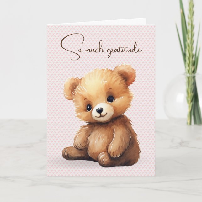 Carte Amitié à l'ours en peluche (Devant)