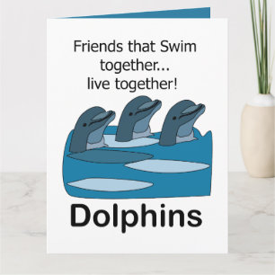 Carte Amitié entre dauphins mammifères marins aquatiques