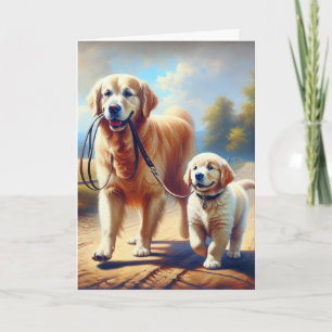 Carte Amitié Golden Retrivers