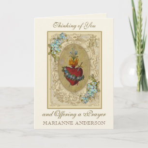 Carte Amitié religieuse Vierge Marie Coeur immaculé
