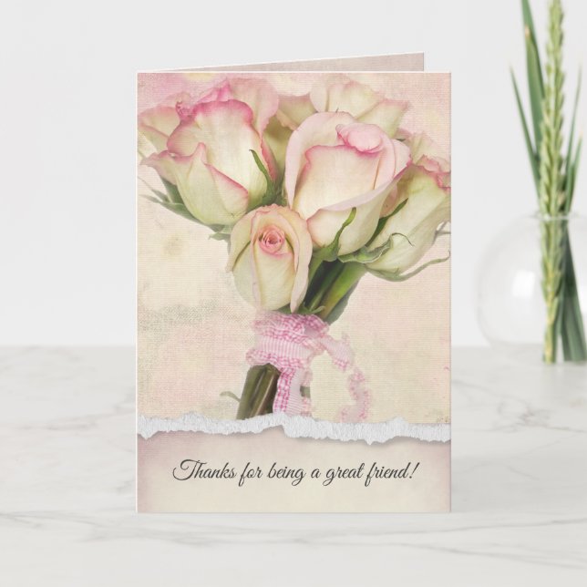 Carte Amitié Rose Bouquet (Devant)