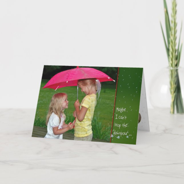 Carte Amitié sous la pluie (Devant)
