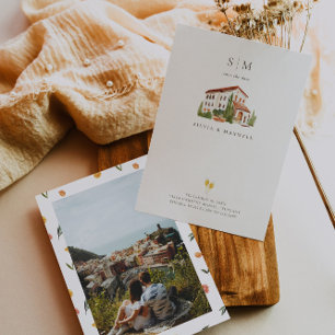 Carte Amore & Aranci Toscane Italie Monogramme Mariage