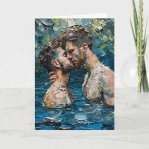 Carte Amour à l'Impasto dans une Clairière de Forêt