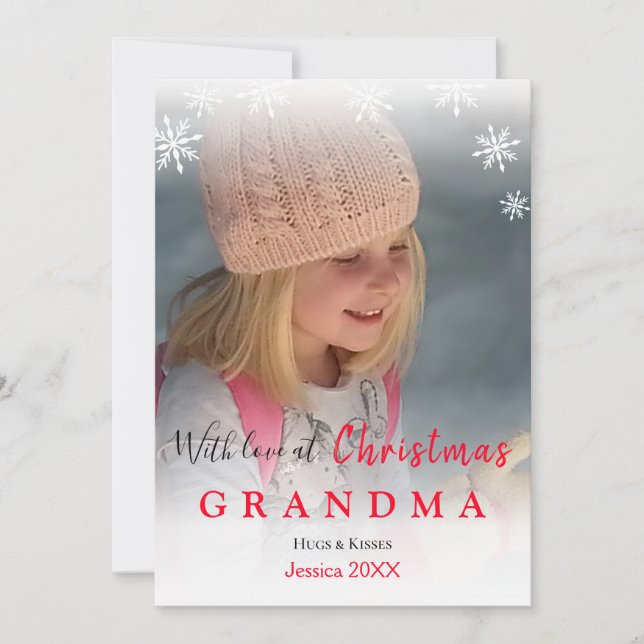 Carte Amour à Noël Grand-mère Photo Fête des Flammes de  (Devant)