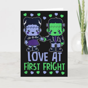 Carte Amour au premier frisson Kawaii Monstre de Franken
