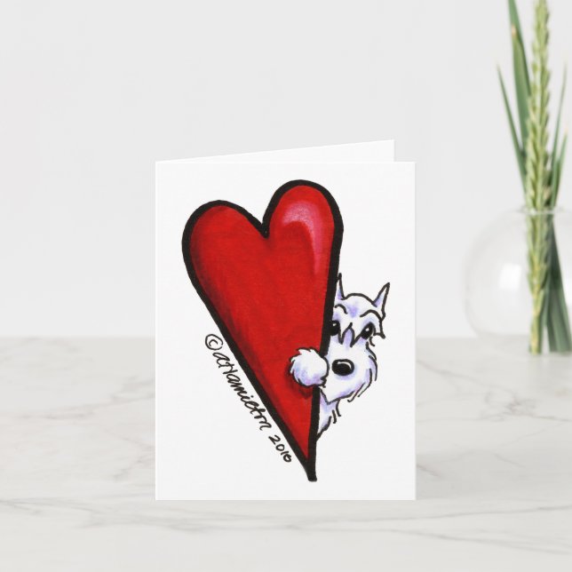 Carte Amour blanc de Schnauzer (Devant)