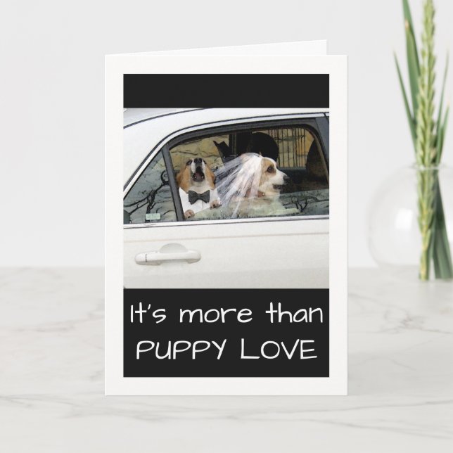Carte Amour chiot drôle pour femme avec Corgi Couple (Devant)