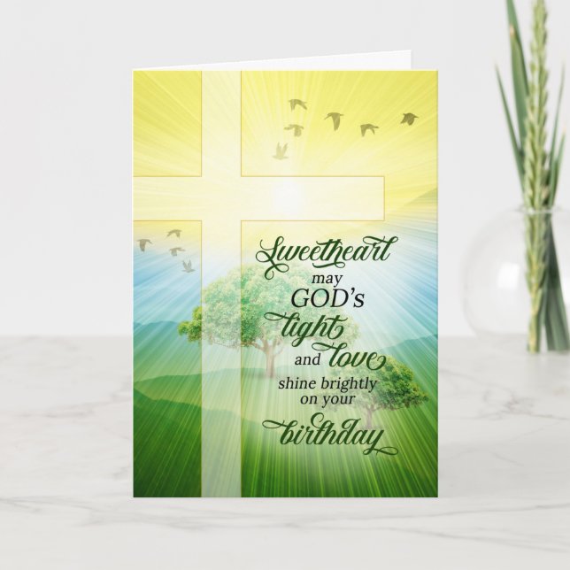Carte Amour Chrétien Dieu Lumière et Amour Anniversaire (Devant)