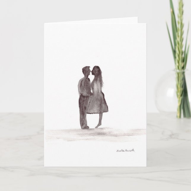 Carte Amour couple en amour anniversaire (Devant)