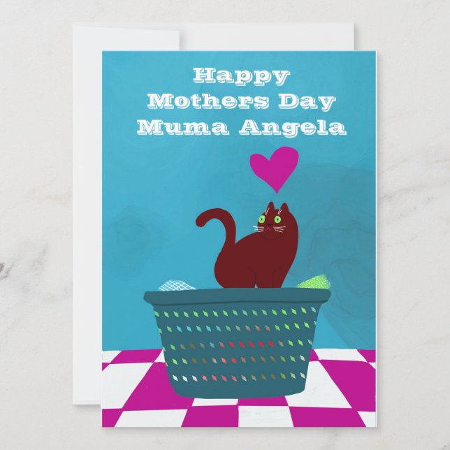 Carte Amour de la Fête des mères d'un mauvais chat (Devant)