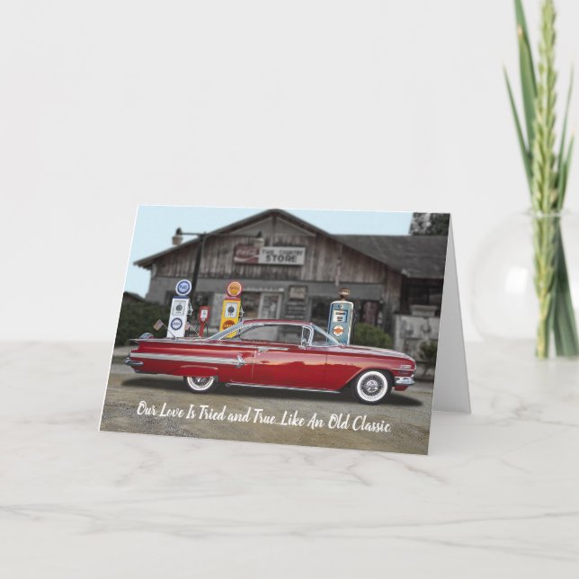 Carte Amour de voiture classique éprouvée / Anniversaire (Devant)