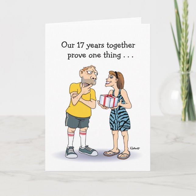 Carte Amour drôle 17ème anniversaire (Devant)