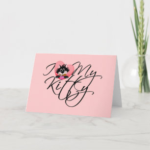 Carte Amour du rose I mes T-shirts et cadeaux de Kitty