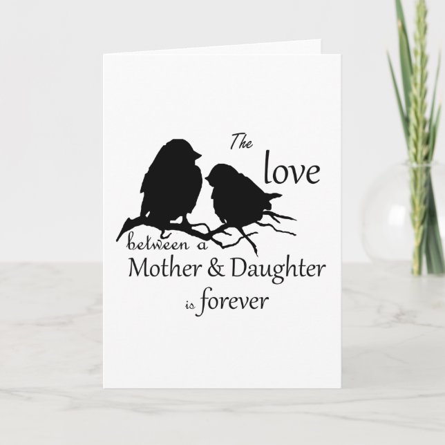 Carte Amour entre mère fille citation d'oiseau (Devant)