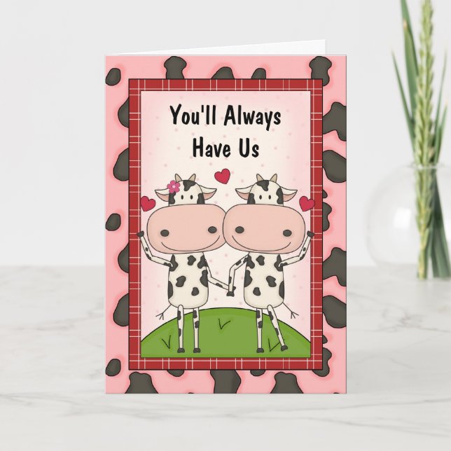 Carte Amour et appui - vaches (Devant)