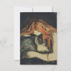 Carte Amour et douleur (Le Vampire) (par Edvard Munch)