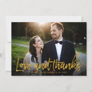 Carte Amour Et Merci Gold Foil Mariage Photo
