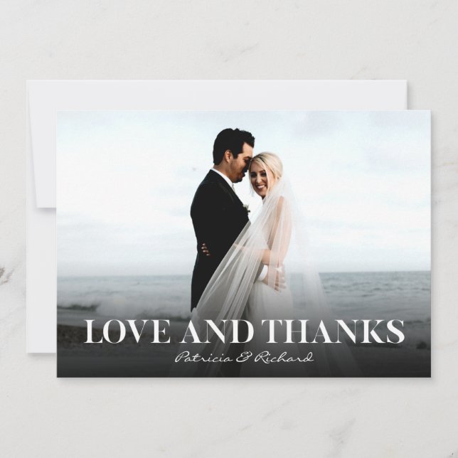 Carte Amour Et Merci Simple Merci Mariage Photo (Devant)