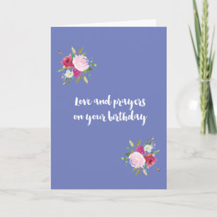 Carte Amour et prières d'anniversaire - Roses d'aquarell