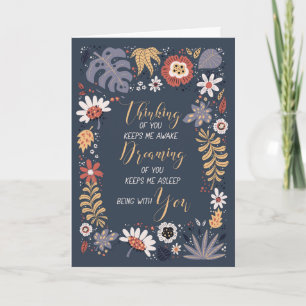 Carte Amour et romance Botanique Message sentimental