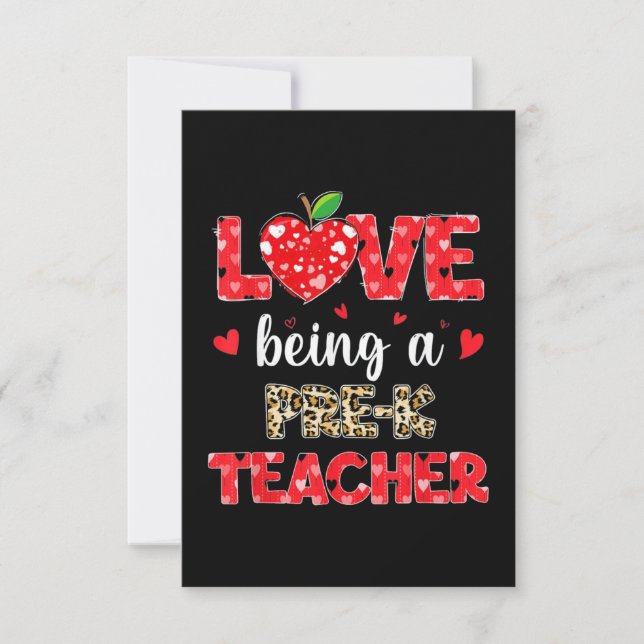 Carte Amour Être Un Pré-Enseignant Jour des Valentines (Devant)