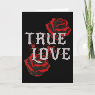 Carte Amour gothique rose punk valentin étudiant rock mu