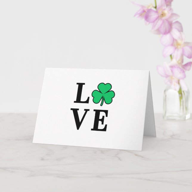 Carte AMOUR Irlande Trèfle Shamrock Minimal Tout Usage (Orchidée)