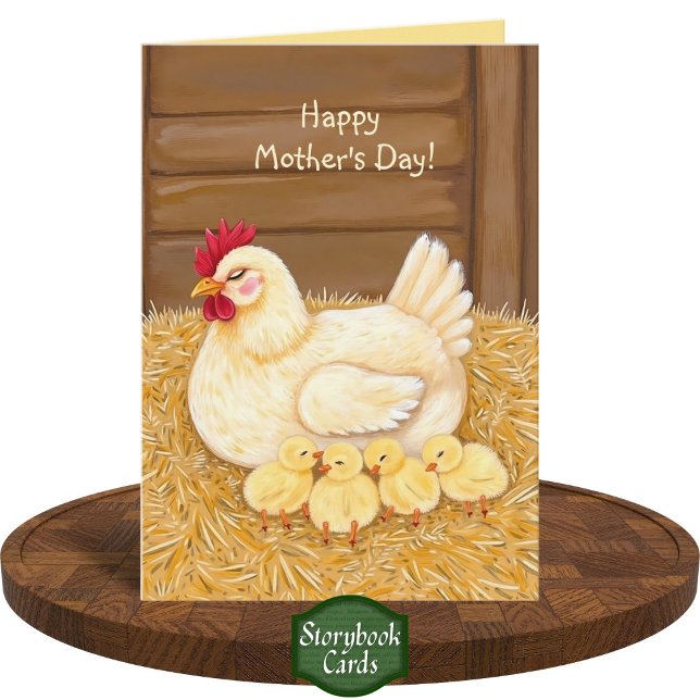 Carte Amour Maman Poulet Dormir Bébés Fête des mères (Créateur téléchargé)